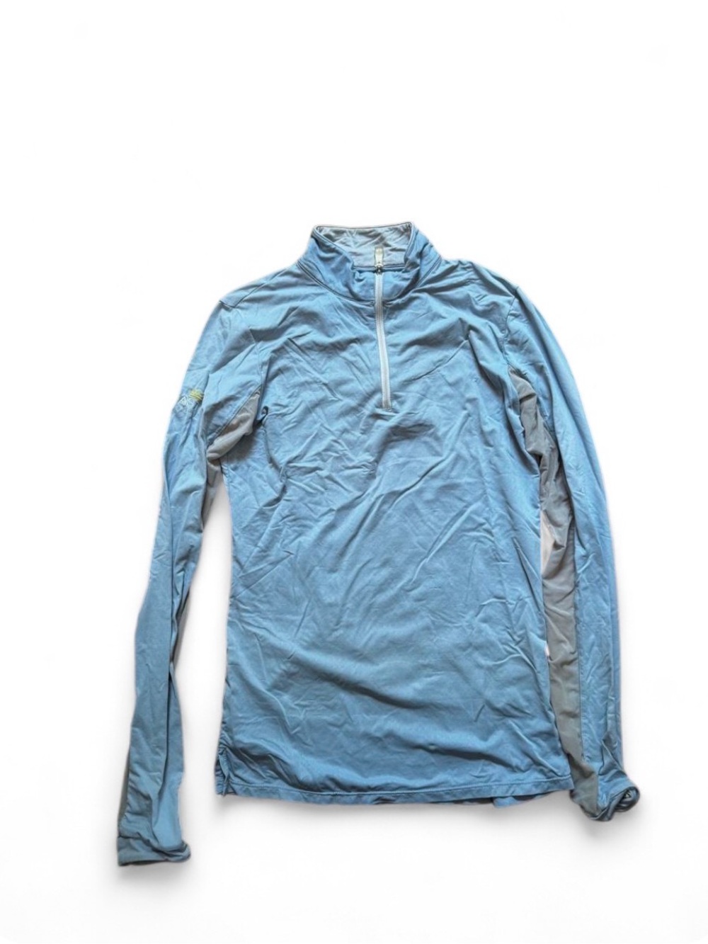 Light Blue Long-Sleeve Quarter-Zip Performance Top